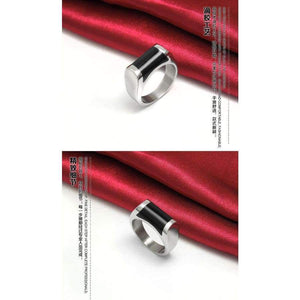 Planet Gates 6 Men Women Black Enamel Stainless Steel Plain Wedding Engagement Ring Band U.S.Size