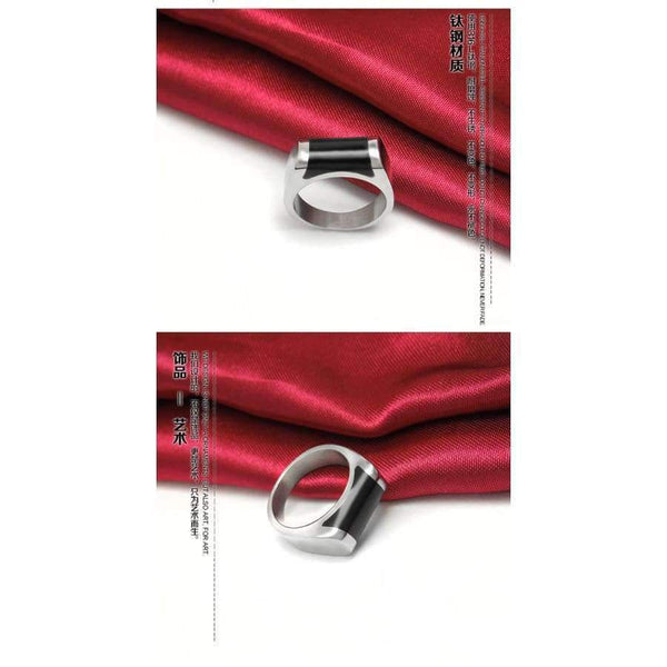 Planet Gates 6 Men Women Black Enamel Stainless Steel Plain Wedding Engagement Ring Band U.S.Size