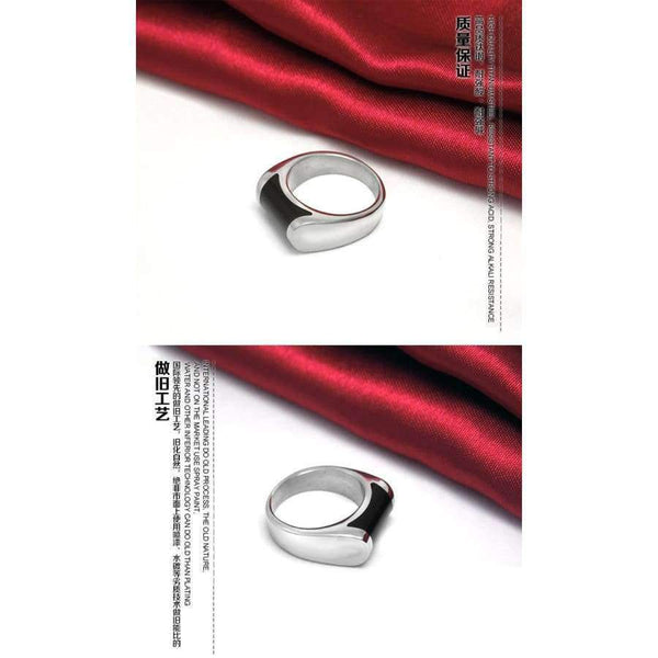 Planet Gates 6 Men Women Black Enamel Stainless Steel Plain Wedding Engagement Ring Band U.S.Size