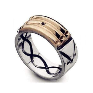 Planet Gates 6 / mix gold Seven Blessings S spinning ring with stainless steel talisman amulet atlantis ring for women men silver gold two colors