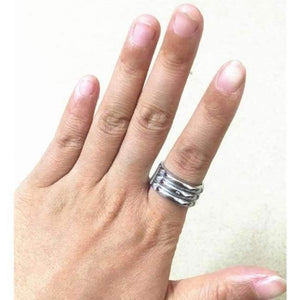 Planet Gates 6 / mix gold Seven Blessings S spinning ring with stainless steel talisman amulet atlantis ring for women men silver gold two colors