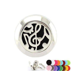 Planet Gates 6 / music note 20mm Silver Flower of Life Ring Aromatherapy/Essential Oils 316L S.Steel Perfume Diffuser Locket Ring Fashion 2018 with Free Pad