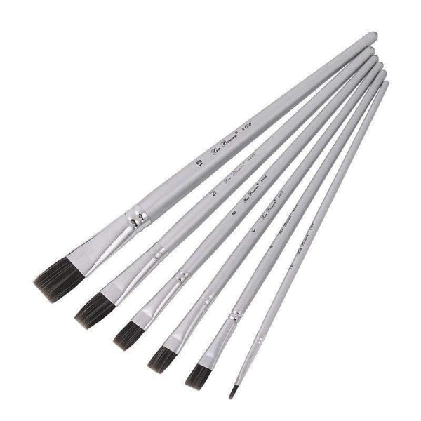 Planet Gates 6 oblate 6/18Pcs Paint Brushes Set for Artist Professional Painting Supplies/Nylon Hair Oil Watercolor Paint Brush Art Supplies