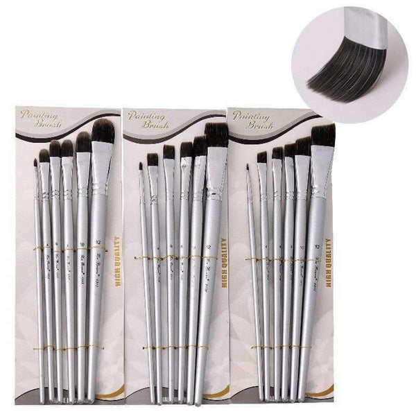 Planet Gates 6 oblate 6/18Pcs Paint Brushes Set for Artist Professional Painting Supplies/Nylon Hair Oil Watercolor Paint Brush Art Supplies