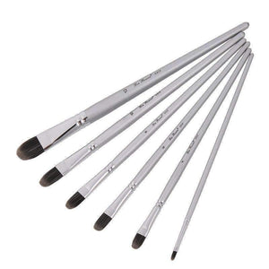 Planet Gates 6 oblate 6/18Pcs Paint Brushes Set for Artist Professional Painting Supplies/Nylon Hair Oil Watercolor Paint Brush Art Supplies