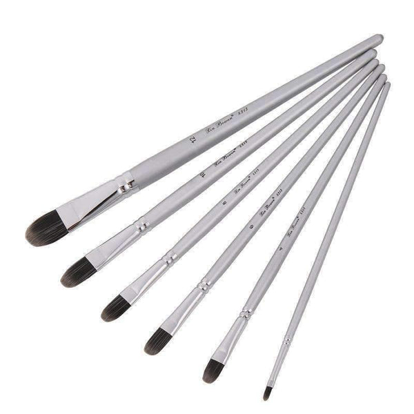 Planet Gates 6 oblate 6/18Pcs Paint Brushes Set for Artist Professional Painting Supplies/Nylon Hair Oil Watercolor Paint Brush Art Supplies