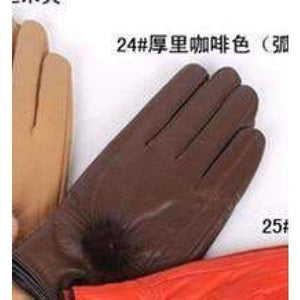 Planet Gates 6 / One Size 15 off Color genuine leather gloves female sheepskin gloves women's thin thermal mink hair ball 2017 new