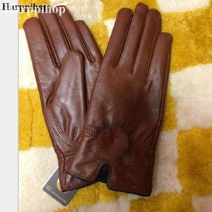 Planet Gates 6 / One Size Cheap price discount 2017 100%   genuine leather gloves female sheepskin gloves women's thin thermal mink hair ball fashion