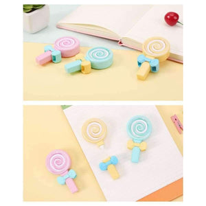 Planet Gates 6 pc M&G Kawaii Cute Candy Lollipop Correction Tape Erasers Corrector School Office Supply Student Stationery Kids Gift