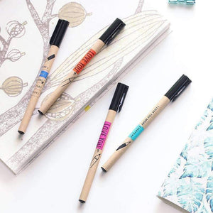 Planet Gates 6 pcs Kraft pencil Black color gel ink pen 0.5mm ballpoint pens for writing Love AIHAO Stationery Office school supplies A6109