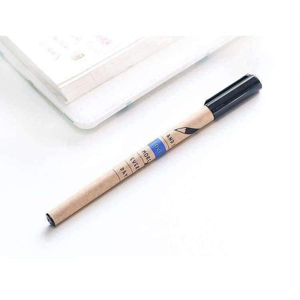 Planet Gates 6 pcs Kraft pencil Black color gel ink pen 0.5mm ballpoint pens for writing Love AIHAO Stationery Office school supplies A6109