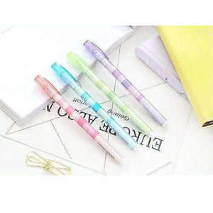 Planet Gates 6 Pcs/Lot Camouflage Gel Pen Fresh Color 0.5mm Ballpoint Black Ink Pens For Writing Stationery Pencil School Supplies