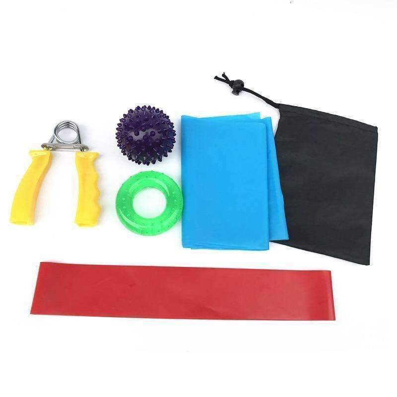 Planet Gates 6 Pcs/Set Multi-functional Fitness Body Building Equipments Hand Grip Ring Massage Ball Resistance Ring Yoga Strips