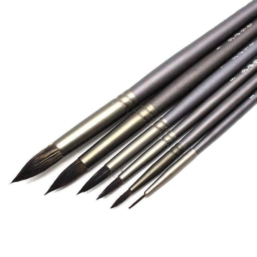 Planet Gates 6 Pcs Set Professional Squirrel Hair Round Pointed Artist Paint Brush Pen Art Supplies For Acrylic Oil Painting Art Brush