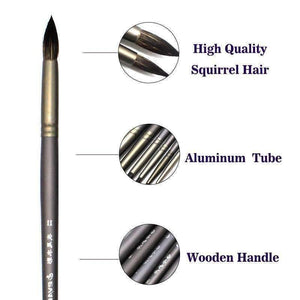 Planet Gates 6 Pcs Set Professional Squirrel Hair Round Pointed Artist Paint Brush Pen Art Supplies For Acrylic Oil Painting Art Brush