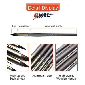 Planet Gates 6 Pcs Set Professional Squirrel Hair Round Pointed Artist Paint Brush Pen Art Supplies For Acrylic Oil Painting Art Brush