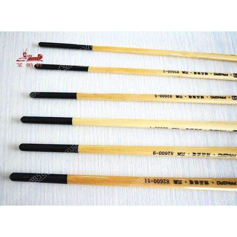 Planet Gates 6 Pcs/Set tongue peak weasel hair Natural color birch Pole row pen Art painting materials Set oil painting brush art supplies