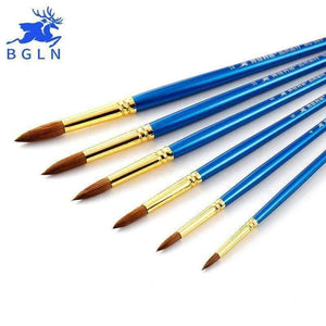 Planet Gates 6 Pcs/Set Weasel Hair Professional Watercolor Paint Brush With Box Watercolor Painting Brush Stationery Art Supplies