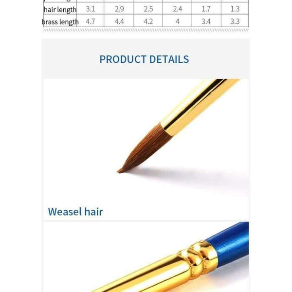 Planet Gates 6 Pcs/Set Weasel Hair Professional Watercolor Paint Brush With Box Watercolor Painting Brush Stationery Art Supplies