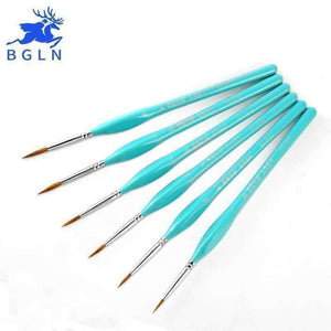 Planet Gates 6 Pcs Weasel Hook Line Pen Fine Watercolor Paint Brush For Drawing Art Gouache Oil Painting Brush Art Supplies