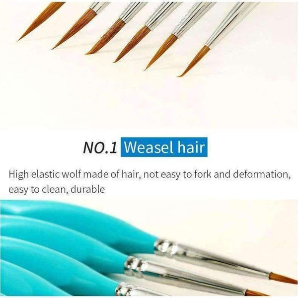 Planet Gates 6 Pcs Weasel Hook Line Pen Fine Watercolor Paint Brush For Drawing Art Gouache Oil Painting Brush Art Supplies