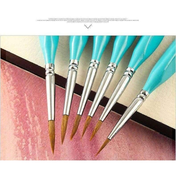 Planet Gates 6 Pcs Weasel Hook Line Pen Fine Watercolor Paint Brush For Drawing Art Gouache Oil Painting Brush Art Supplies