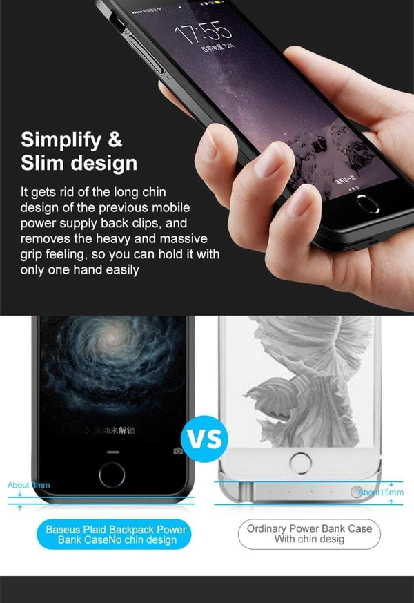 Planet Gates 6 Plus 6s Plus Black / China Baseus Battery Case For iPhone 6 6s 6 Plus 3600mAh Battery Power Bank Case For iPhone 6s Plus Charger Case Phone Powerbank Cases