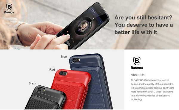 Planet Gates 6 Plus 6s Plus Black / China Baseus Battery Case For iPhone 6 Plus 6s Plus Powerbank Charger Case For iPhone 6S Plus Battery Charging Case Power Bank Case