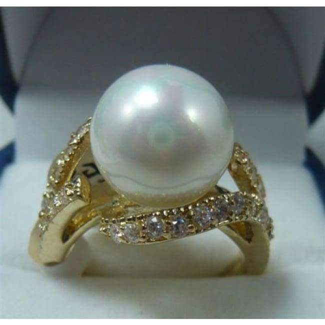 Planet Gates 6 Pretty NEW 12MM White Shell Pearl Women' s Ring size 7#8#9# Noble style Natural Fine jewe FREE SHIPPING