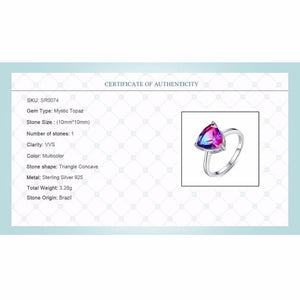 Planet Gates 6 / Purple Rainbow Fire Mystic Topaz Finger Rings for Women Anniversary Women 925 Sterling Silver Wedding Ring