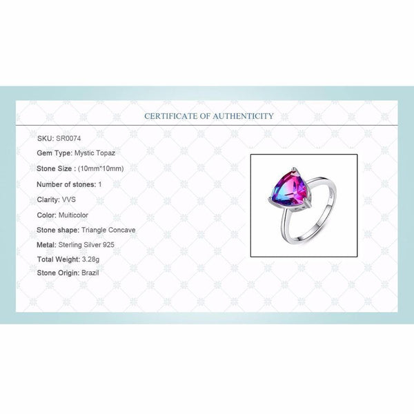 Planet Gates 6 / Purple Rainbow Fire Mystic Topaz Finger Rings for Women Anniversary Women 925 Sterling Silver Wedding Ring