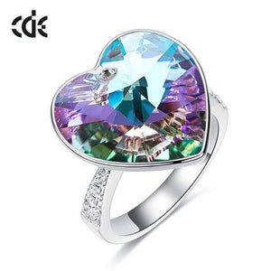 Planet Gates 6 / Purple Ring Woman Embellished with crystals Wedding Rings Engagement Gift Heart Jewelry Ringen For Women Finger Ring