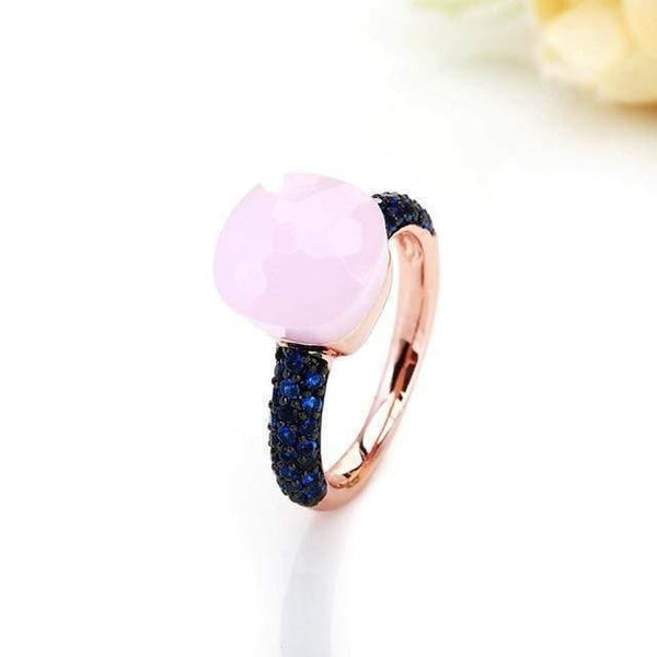 Planet Gates 6 / R03 Rose gold Black Plated Blue Zircon Wedding Rings for Women Girls Austrian Crystal Bague Femme 14 Colors
