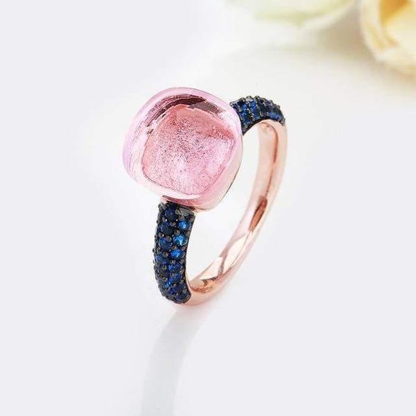 Planet Gates 6 / R05 Rose gold Black Plated Blue Zircon Wedding Rings for Women Girls Austrian Crystal Bague Femme 14 Colors
