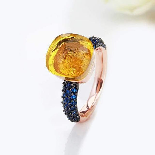 Planet Gates 6 / R10 Rose gold Black Plated Blue Zircon Wedding Rings for Women Girls Austrian Crystal Bague Femme 14 Colors