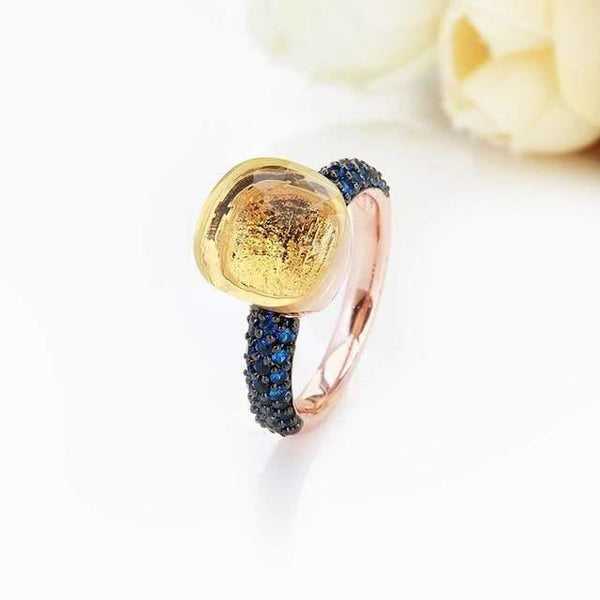 Planet Gates 6 / R12 Rose gold Black Plated Blue Zircon Wedding Rings for Women Girls Austrian Crystal Bague Femme 14 Colors