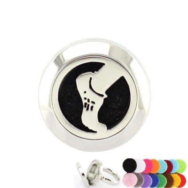 Planet Gates 6 / run 20mm Silver Flower of Life Ring Aromatherapy/Essential Oils 316L S.Steel Perfume Diffuser Locket Ring Fashion 2018 with Free Pad