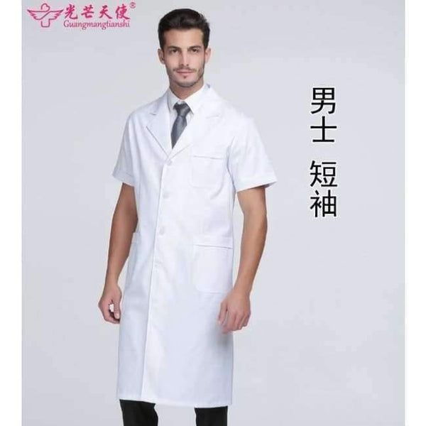 Planet Gates 6 / S Stylish and elegant Hospital nurse uniform Summer Short-sleeve Medical Clothing Beautician Pharmacy White coat
