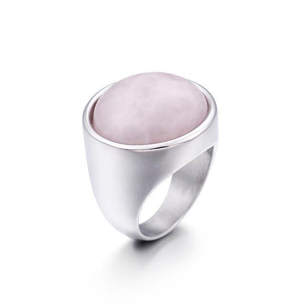 Planet Gates 6 / Silver Pink Lady Fashion Big Marble Color Stone Rings Women Size 6-9 Antique Silver & Gold Wedding Rings Party Jewelry
