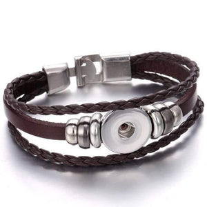 Planet Gates 6 Snap Button Jewelry 18mm Vintage Leather Iron Buckle Snap Bracelet Fit Charm 18mm Snap Buttons Women Men Jewelry