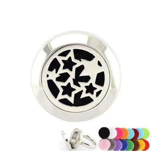 Planet Gates 6 / star 20mm Silver Flower of Life Ring Aromatherapy/Essential Oils 316L S.Steel Perfume Diffuser Locket Ring Fashion 2018 with Free Pad