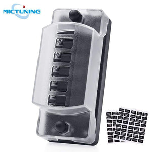 Planet Gates 6 Way Blade Fuse Holder Box Auto Block Case with Screw Nut Terminal for 12-32V Car Truck Vehicle Marine Boat Motorhome