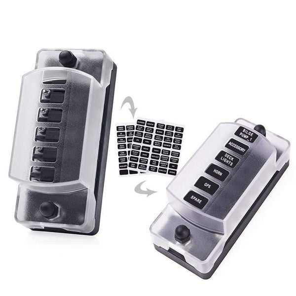 Planet Gates 6 Way Blade Fuse Holder Box Auto Block Case with Screw Nut Terminal for 12-32V Car Truck Vehicle Marine Boat Motorhome