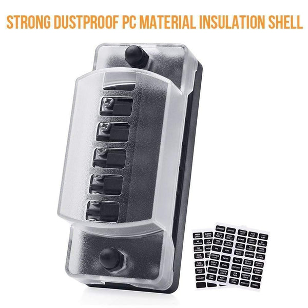 Planet Gates 6 Way Blade Fuse Holder Box Auto Block Case with Screw Nut Terminal for 12-32V Car Truck Vehicle Marine Boat Motorhome
