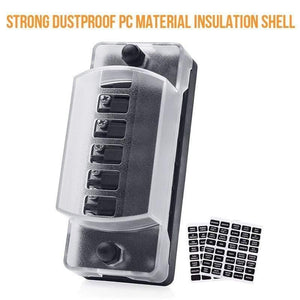 Planet Gates 6 Way Blade Fuse Holder Box Auto Block Case with Screw Nut Terminal for 12-32V Car Truck Vehicle Marine Boat Motorhome