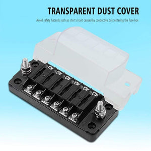 Planet Gates 6 Way Blade Fuse Holder Box Auto Block Case With Screw Nut Terminal For 12-32V Car Truck Vehicle Marine Boat Motorhome Hot Sale