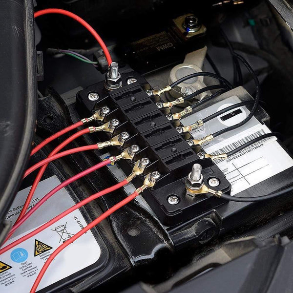 Planet Gates 6 Way Blade Fuse Holder Box Auto Block Case With Screw Nut Terminal For 12-32V Car Truck Vehicle Marine Boat Motorhome Hot Sale