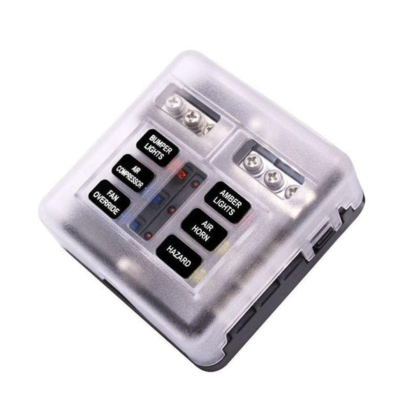 6 Way Blade Fuse Holder Box Block Case for 32V Car Truck Boat Marine Bus Automotive