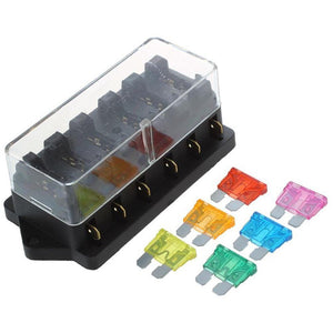 6 Way Fuse Holder Box Car Vehicle Circuit Blade Block With Fuse Block Car Electronics Accessories Auto Replacement