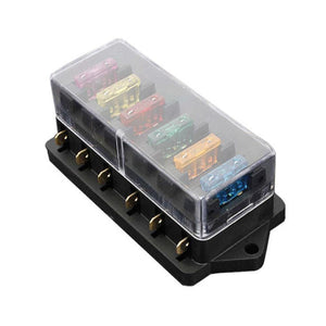 6 Way Fuse Holder Box Car Vehicle Circuit Blade Block With Fuse Block Car Electronics Accessories Auto Replacement